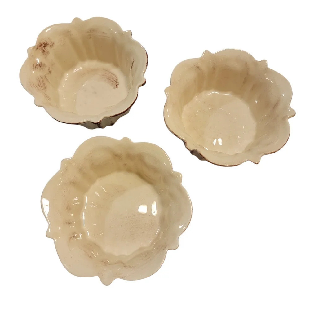 MANCER by Mancioli Vintage Made in Italy Set of 3 Hand Painted Ceramic Bowls MCM